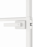 Interior Door White 83x201.5 cm Tempered Glass&Aluminium Slim 153667