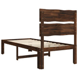 Single Bed Frame with Headboard ROSTOCK Dark Brown 100 x 200 cm 903500