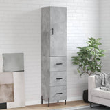 Highboard Concrete Grey 34.5x34x180 cm Engineered Wood 3198861