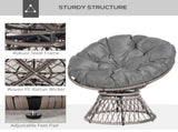 360&deg Swivel Rattan Papasan Moon Bowl Chair Round Lounge Garden Wicker Basket Seat with Padded T3398P555163