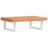 Basin Shelf Wall Mounted Steel and Solid Wood Beech 3302376
