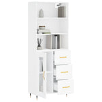 Highboard White 69.5x34x180 cm Engineered Wood 3189485
