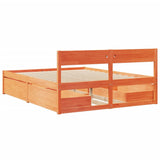 Bed Frame without Mattress Wax Brown 150x200 cm King Size Solid Wood Pine 3282347