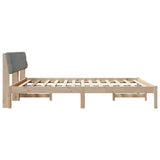 Bed frame Brown and light grey 180 x 200 cm Solid pine wood 3394343