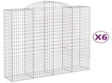 Arched Gabion Baskets 6 pcs 200x50x200/220 cm Galvanised Iron 3146429