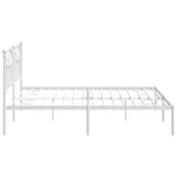 Metal Bed Frame without Mattress with Headboard White 200x200cm 353495