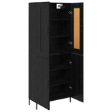 Highboard 2 pcs Black Oak Engineered Wood 3416121