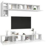 ZNTS 5 Piece TV Cabinet Set High Gloss White Engineered Wood 3079324