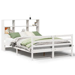 ZNTS Bookcase Bed without Mattress White 140x190 cm Solid Wood Pine 3321892