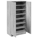 Shoe Cabinet Grey Sonoma 55x35x108 cm Engineered Wood 342669