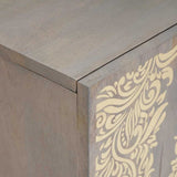 TV Cabinet with Shelf Grey 105 x 33 x 46 cm Solid Mango Wood 4018772