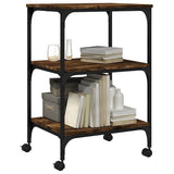 Printer Stand 3-Tier Smoked Oak 50x41x75 cm Engineered Wood 842288