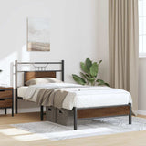 Bed Frame without Mattress Brown Oak 90x200 cm Engineered Wood 4106991