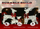 3-Piece Lighted Christmas Reindeer Set Outdoor Decorations, Weather Proof Sparkling Deer 21962879