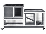 Wooden Indoor Rabbit Hutch Guinea Pig House Bunny Small Animal Cage W/ Wheels Enclosed Run 110 50 T3398P375352