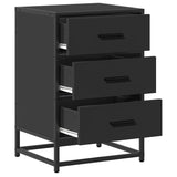 ZNTS Bedside Cabinet Black 40x34.5x60 cm Engineered Wood and Metal 848719