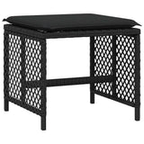 17 Piece Garden Dining Set with Cushions Black Poly Rattan 3210823