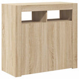 Sideboard with LED Lights Sonoma Oak 80x35x75 cm 804331