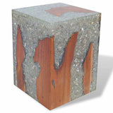 243468 Stool Solid Teak Wood and Resin
