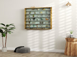 7-Tier Wall Display Shelf Unit Cabinet w/ 6 Adjustable Shelves Glass Doors Home Office Ornaments T3398P342392
