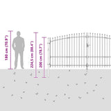 Double Gate with Lock Woerden Grey 400 x 224.5 cm Steel 42008858