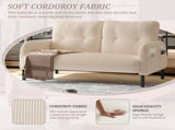 GOMYWAY corduroy fabric, comfortable monochrome double sofa, suitable for living rooms and bedrooms W2678P422254