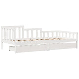 Daybed with Drawers without Mattress White 80x200 cm Solid Wood 3302099