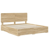 Bed Frame with Drawer Sonoma Oak 180 x 200 cm Engineered Wood 3412751