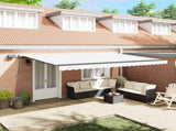 Retractable Awning White 500 x 350 cm Fabric 3331538