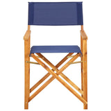 Chair Set of 2 Natural wood colour and Blue 45948