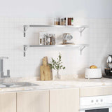 Wall Shelves 2 pcs 100x23.5 cm Silver Stainless Steel 30280