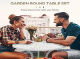3 Pcs Aluminium Bistro Set Garden Furniture Dining Table Chairs Antique Outdoor Seat Patio Seater T3398P322100