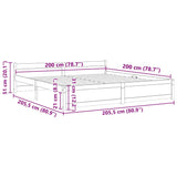 Bed Frame without Mattress Solid Wood 200x200 cm 815064
