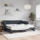 Daybed with Trundle without Mattress Dark Grey 90x190 cm Single 3197154