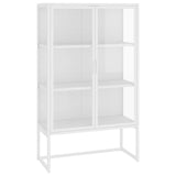 335884 Highboard White 80x35x135 cm Steel and Tempered Glass