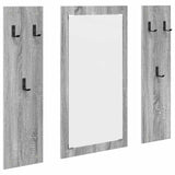 Wall-Mounted Coat Rack with Mirror Grey Sonoma 96 x 1.5 x 90 cm 874536
