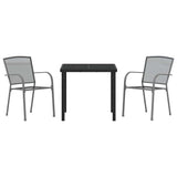 Garden Dining Set 3 pcs Anthracite Powder-Coated Steel 3379282