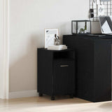 Wheeled Side Cabinet Black Oak 33 x 38 x 60 cm Engineered Wood 862632