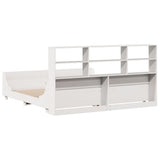 Bookcase Bed without Mattress White 180x200 cm Super King Solid Wood 3323798