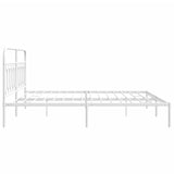 Metal Bed Frame without Mattress with Headboard White 200x200cm 377173