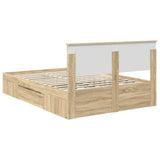 Bed Frame Sonoma Oak 150 x 200 cm Engineered Wood 3408748