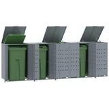 Wheelie Bin Storage for 5 Bins Grey 345x79x117 cm Steel 3279990
