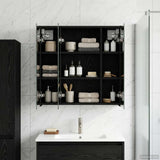 Bathroom Mirror Cabinet Black Oak 63.5 x 16 x 62.5 cm 889152