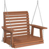 Garden Swing Chair with Metal Chains Brown Solid Wood Fir 4008979