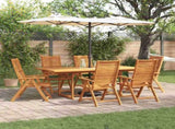 Garden Dining Set Folding 7 pcs Brown Solid Acacia Wood 3375717