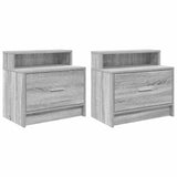 ZNTS Bedside Cabinets with Drawer 2 pcs Grey Sonoma 51x31x47 cm 858679