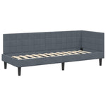 Corner Bed Frame with Headboard Dark grey 80 x 200 cm Velvet 42016409