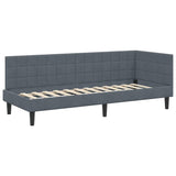Corner Bed Frame with Headboard Dark grey 80 x 200 cm Velvet 42016409