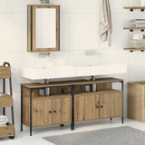 Bathroom Vanity Units with Shelf 3 pcs Brown Engineered wood 3334392