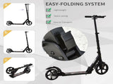 Kick Scooter, Folding 2 Wheel Scooter for 14 Teens Adults, with Dual Brake System, Dual Suspension, T3398P376753
